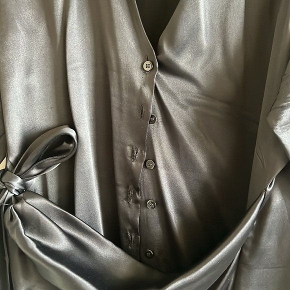 ZARA LBD SILKY SATIN KNOTTED WRAP MINI - Picture 4 of 6